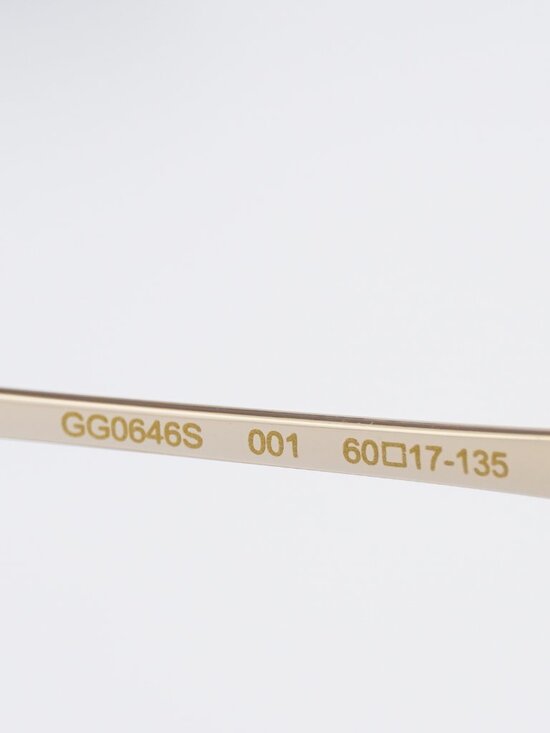 Gucci GG0646S 001 Square Sunglasses - Gold / Grey main image 11